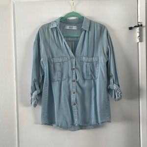 Zara Denim Basic Button-down Shirt